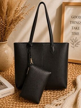 Black Tote Shoulder‎ Bag Handbag Purse